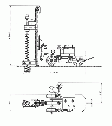 Małogabarytowa wiertnica wielozadaniowa MWW-2 w pozycji roboczej